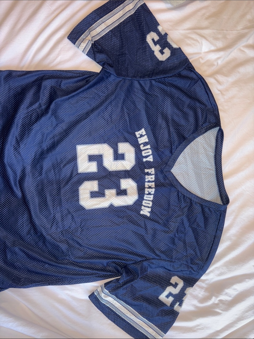 Navy Blue Athletic Jersey with White Number 23